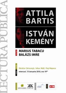 attlilabartis1 Lectură publică Attila Bartis şi Istvan Kemeny