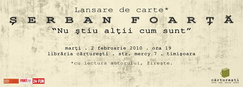 Lansare de carte Serban Foarta - "Nu stiu altii cum sunt"