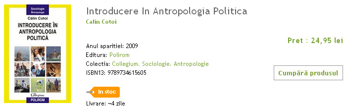 introducere Clubul Filantropia   discuţie despre cartea Introducere în antropologia politică   Călin Cotoi