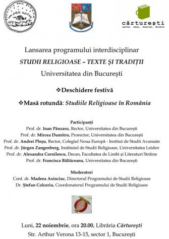 Studii Religioase – Texte şi Tradiţii