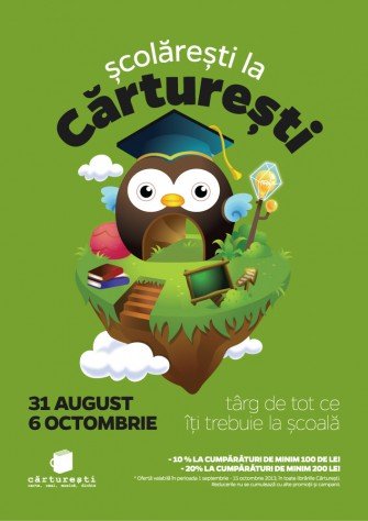 Şcolăreşti la Cărtureşti: târg de tot ce îţi trebuie la şcoală