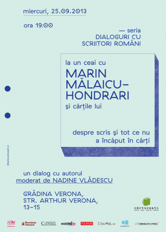 Marin Mălaicu-Hondrari invitat la Dialoguri cu scriitori români