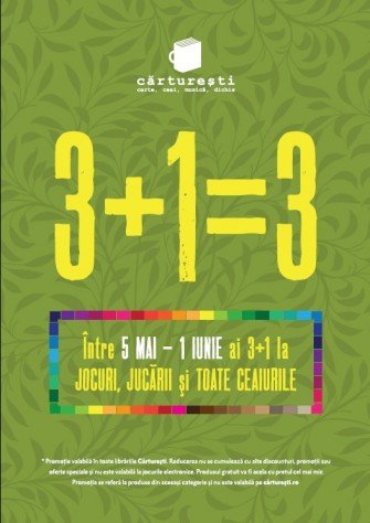 3+1=3 Promoţie la jocuri, jucării şi ceaiuri