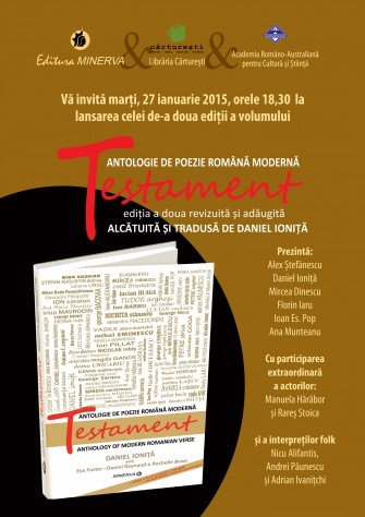 TESTAMENT Antologie de poezie română modernă