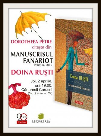 Dorotheea Petre citește din Manuscrisul fanariot la Cărturești Carusel