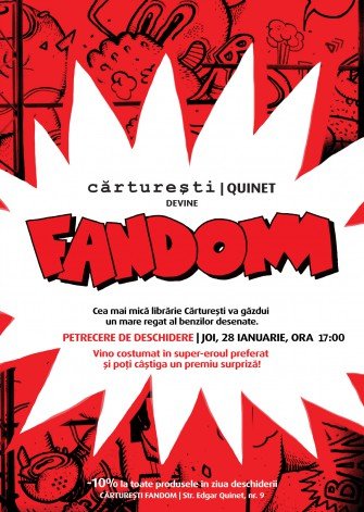 Cărturești Quinet devine Fandom, o librărie dedicată benzilor desenate