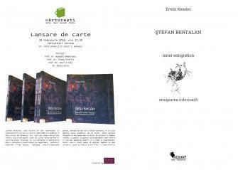 Două volume dedicate lui Ştefan Bertalan se lansează joi în Cărturești Verona