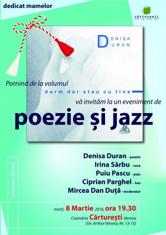 Poezie & jazz cu Denisa Duran și Irina Sârbu | de 8 martie în Cărturești Verona