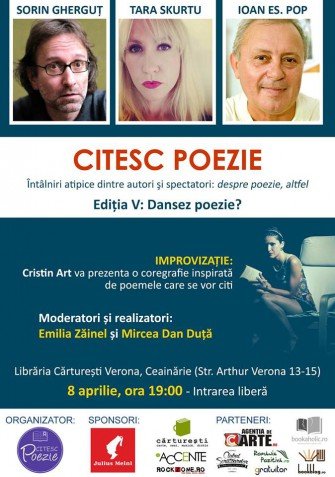 A cincea ediție #CitescPoezie îi aduce împreună pe Sorin Gherguț, Tara Skurtu și Ioan Es. Pop