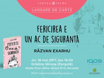 Răzvan Exarhu își lansează prima carte,  “Fericirea e un ac de siguranță”, pe 18 mai