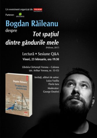 „Tot spațiul dintre gândurile mele”:lansare la Cărturești Verona