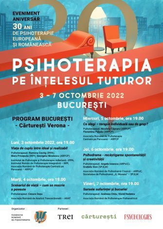 Psihoterapia pe înțelesul tuturor: 30 de ani de psihoterapie europeană și românească | București