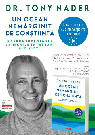 Lansare de carte, cu participarea autorului: Dr. Tony Nader, Un ocean nemărginit de Conștiință