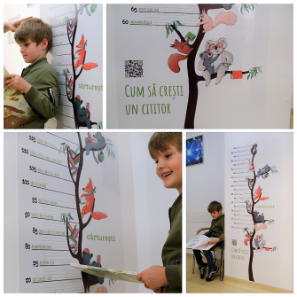 Metrul de măsurare a înălțimii copiilor, reinterpretat într-o campanie de promovare a cititului | © Whatif Collective pentru Cărturești