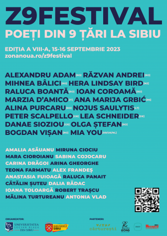 A VIII-a ediție a Z9Festival, festivalul internațional de literatură tânără de la Sibiu, va avea loc în 15 și 16 septembrie 2023