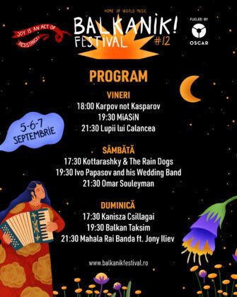Balkanik Festival – Home of World Music aduce muzica și dansul la Grădina Uranus și pe Strada Uranus între 5 și 7 septembrie.